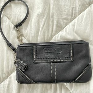Coach Black Leather Wristlet